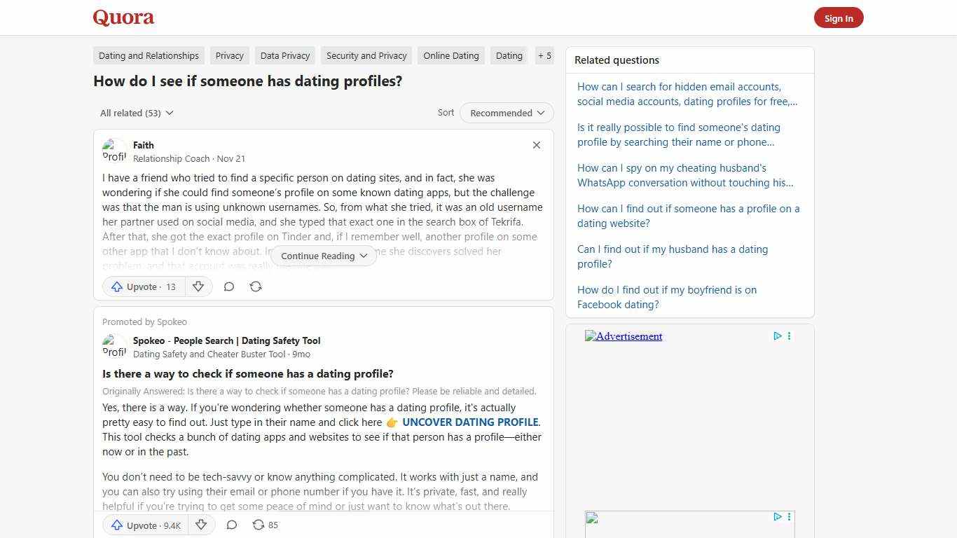 How to see if someone has dating profiles - Quora